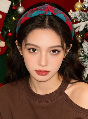 LASS LIZ原创设计发卡2026新款圣诞新年发箍节日红色宽边打结头箍