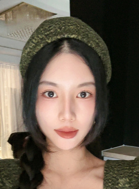 原创设计秋冬韩版绿色宽边头箍