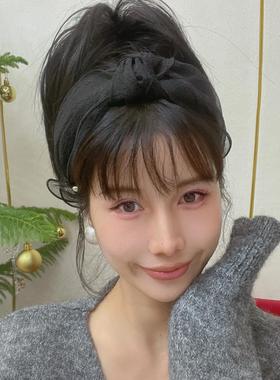 LASS LIZ设计师配饰2025新款私宠高级感黑色网纱发箍法式优雅发卡