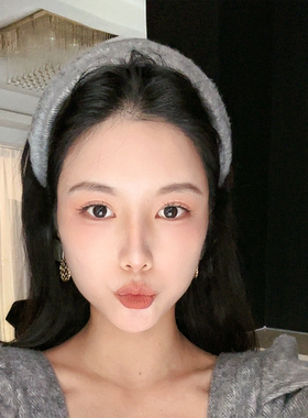 LASS LIZ原创设计独家发箍2025秋冬新款百搭灰色宽边头箍日常发卡