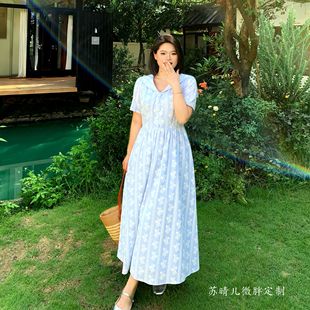 显瘦气质学院风甜美微胖连衣裙 ARSENE 时尚 海盐苏打 F0220 夏季