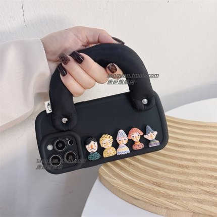 适用于oppofindX9X8X7手机壳填充棉手提腕带reno1413121110987654K13A6pro保护套高级感realme14立体公仔女款