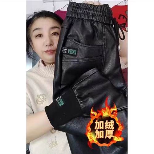 欧洲站皮裤加绒加厚2025秋冬