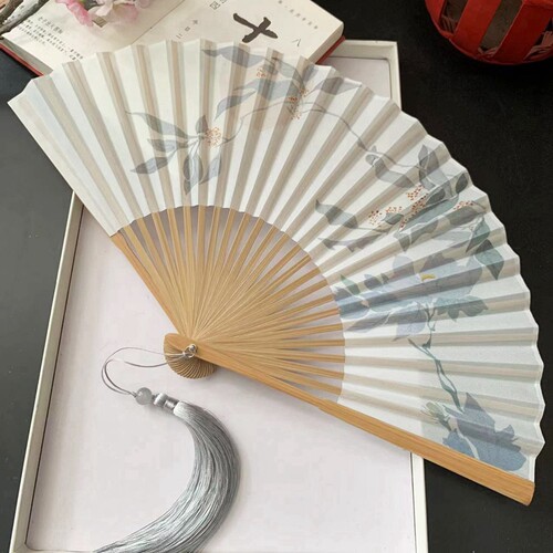 新中式扇子竹水墨折扇古风