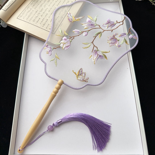 刺绣团扇子绣花舞蹈扇汉服