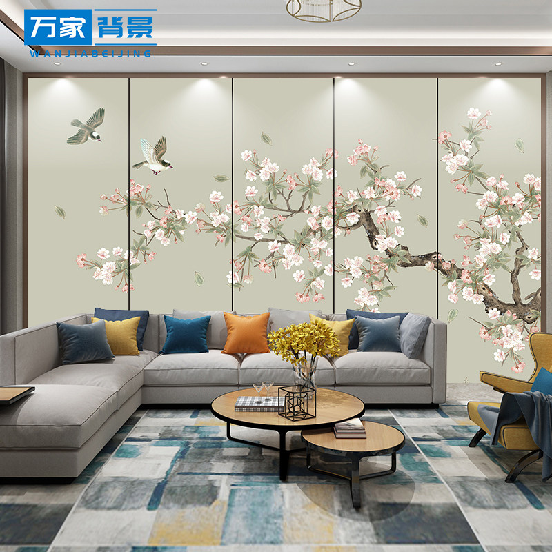 店床头卧室刺绣背景简约硬包客厅