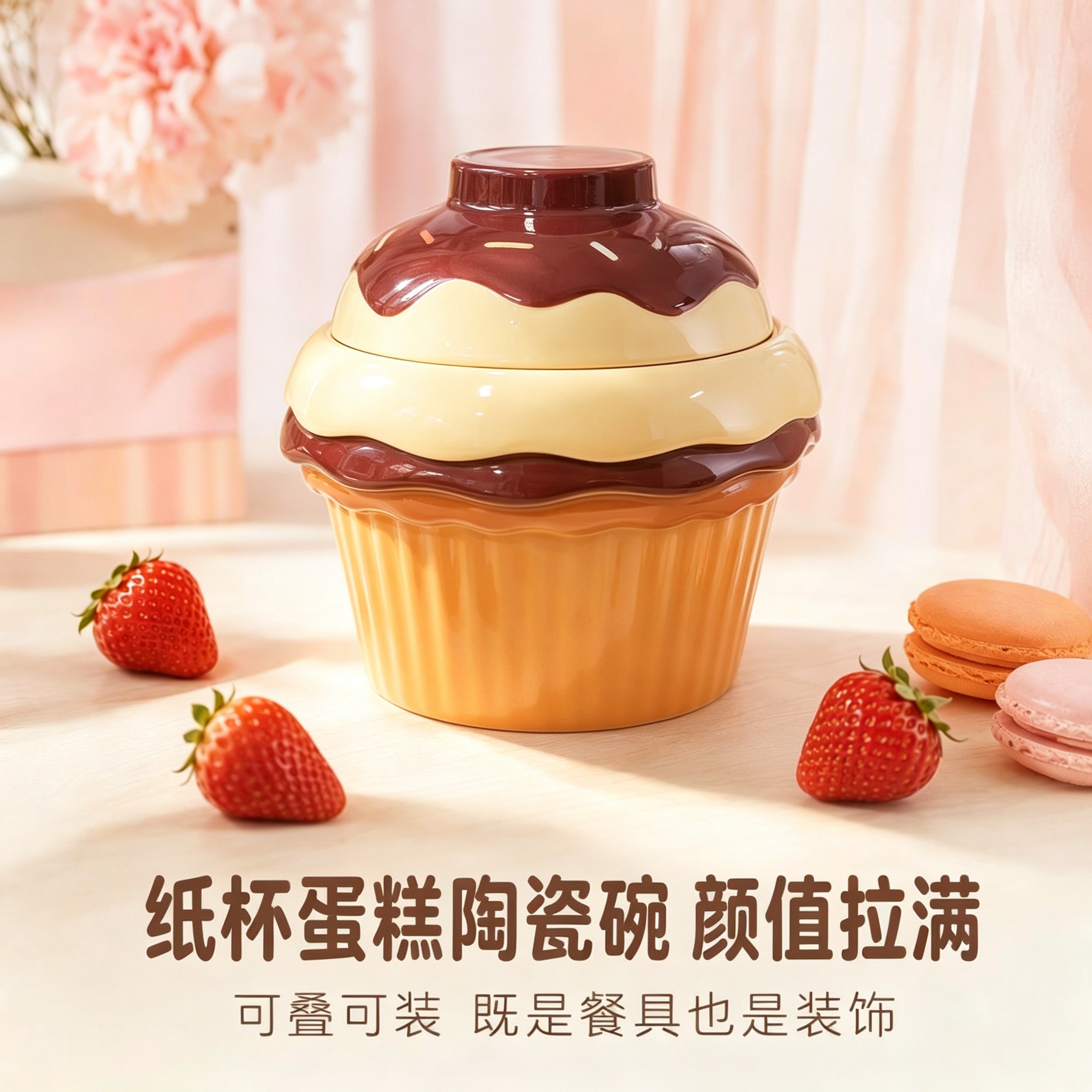 纸杯蛋糕陶瓷碗甜品收纳盒