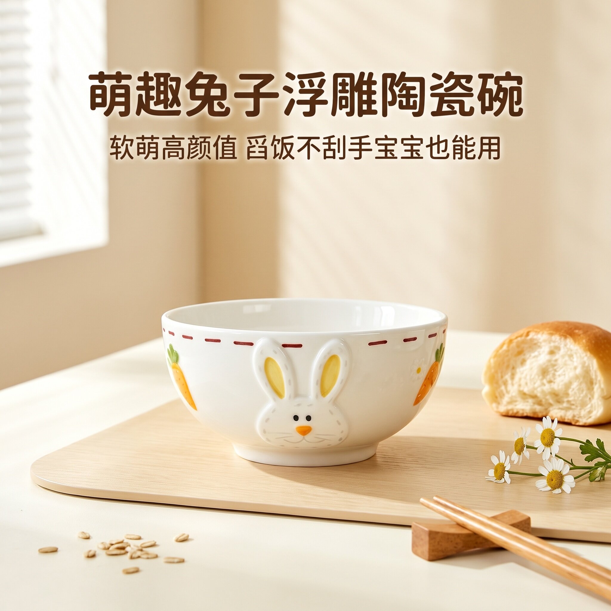 陶瓷碗家用软萌高颜值吃饭碗