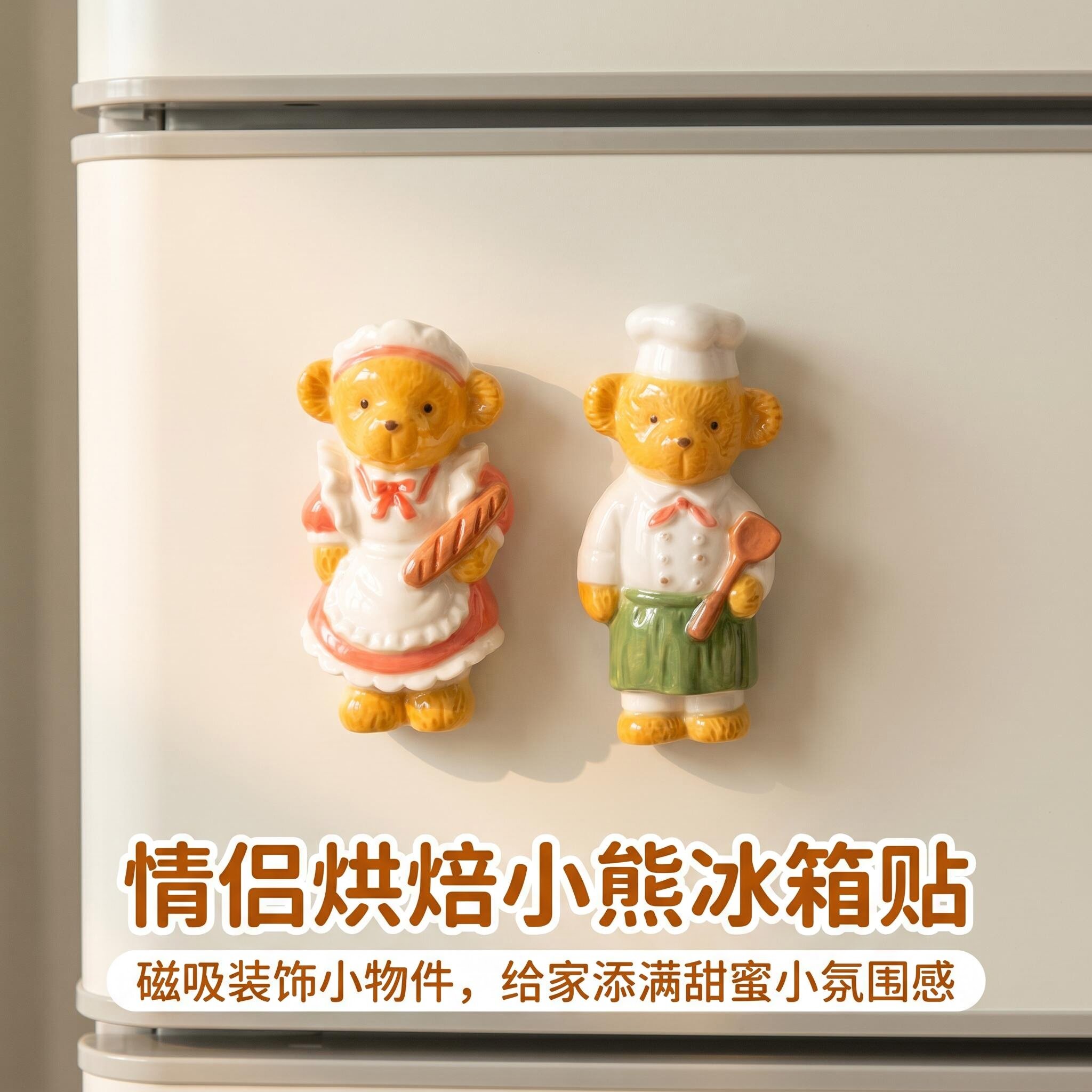 可爱厨师小熊磁吸冰箱贴