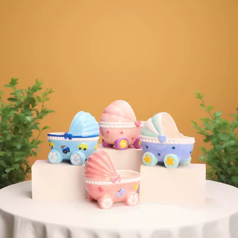 创意婴儿车收纳摆件家居装饰摆件