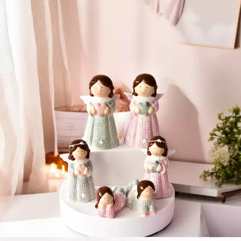 天使女孩摆件桌面节日送礼工艺品