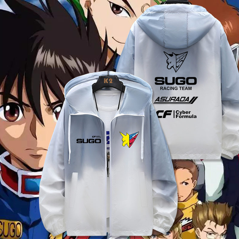 菅生车队SUGO队标头盔阿斯拉达高智能方程式连帽夹克防晒外套男dt