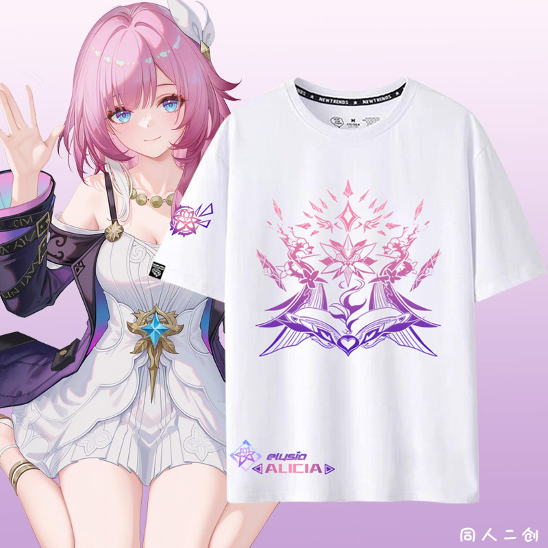 游戏粉色小姐姐创意痛衣服男女纯棉百搭宽松短袖T恤潮夏蹦jl
