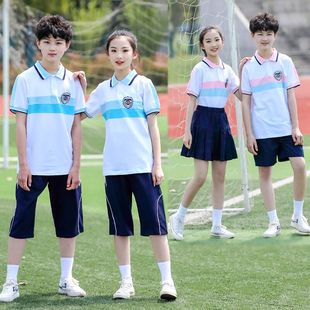 五六七年级小学生校服夏季 初中生男女儿童统一运动会班服 短袖 套装