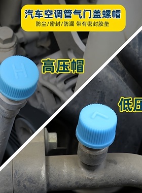 汽车空调气门芯盖子R134a纯铜高压H 低压L防尘帽子加液加氟套装
