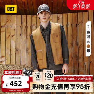 户外多袋全棉马甲商场同款 CAT卡特25秋冬新品 复古工装 经典 男士