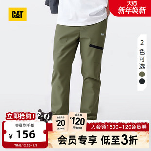 长裤 户外休闲提花格纹直筒宽松腰带工装 男士 CAT卡特25秋冬新品