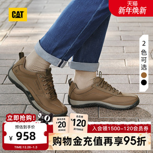 商场同款 CAT卡特25秋冬新品 通勤皮鞋 低帮舒适牛皮休闲鞋 男士