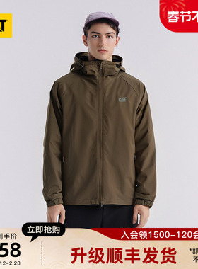 CAT卡特25秋冬新品男士户外休闲轻便LOGO教练夹克美拉德薄外套