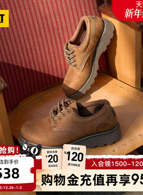 CAT卡特秋冬新款男士固特异工装鞋低帮休闲鞋皮鞋圆头德比鞋