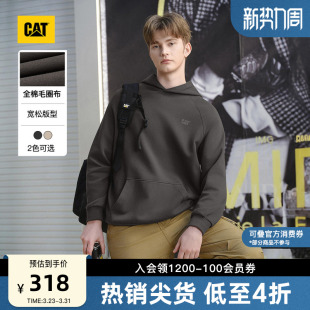 新品 套头连帽落肩袖 男士 经典 宽松卫衣 复古工装 CAT卡特26春季