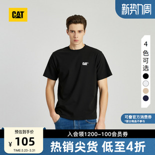 T恤 复古风印花小LOGO基础短袖 CAT卡特25春夏男士 户外美式