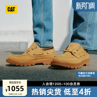 休闲复古时尚 男士 舒适皮鞋 帆船鞋 CAT卡特26春季 商场同款 新品