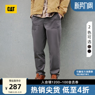长裤 CAT卡特春季 工装 户外复古顺色绣花基础小脚修身 男士