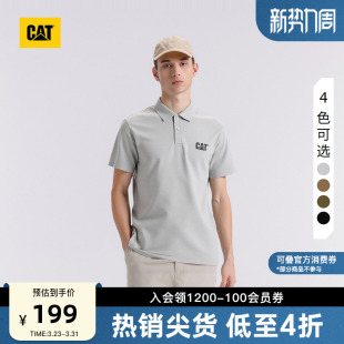 短袖 反光印花基础LOGO设计翻领POLO衫 T恤 男士 CAT卡特25夏季