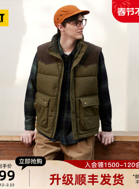 CATCAT卡特秋冬男女同款户外休闲工装立领棉马夹情侣马甲外套