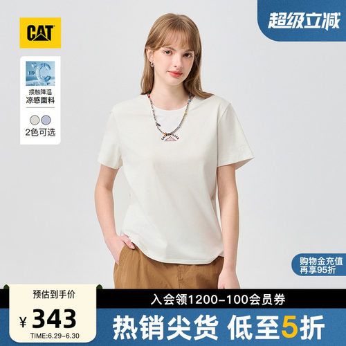 【凉感】CAT卡特26夏季新品女士复古印花babyT短袖T恤商场同款