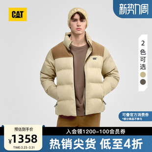 棉服外套商场同款 CAT卡特25秋季 短款 保暖立领拼接工装 男士