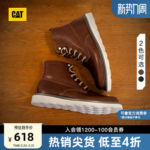 工装 CAT卡特春夏男士 牛皮复古圆头单鞋 户外高帮经典 靴 美式