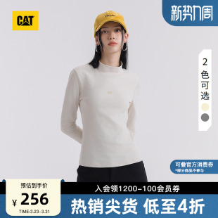 T恤商场同款 CAT卡特25夏季 半高领无帽长袖 修身 女士户外美式