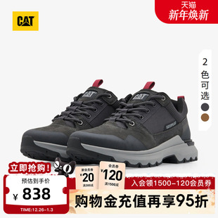 耐磨牛抑菌透气皮低帮休闲鞋 CAT卡特秋冬男士 户外经典