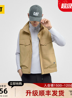 CAT卡特25秋冬新款男士尼龙对称口袋轻户外单马甲商场同款
