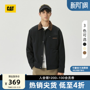 底特律夹克 户外休闲复古撞色翻领工装 CAT卡特春季 男士