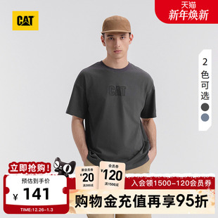 户外休闲宽松网眼绣花水洗短袖 男士 字母T恤 新品 CAT卡特25夏季