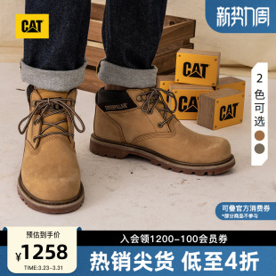 靴登山靴商场同款 中帮休闲大黄靴工装 男士 CAT卡特春季