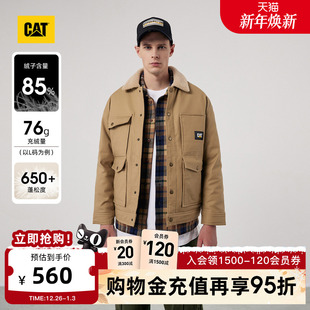 工装 户外休闲翻领多口袋短款 厚夹克羽绒服 男士 CAT卡特新款