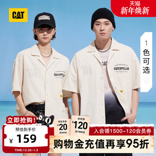 百搭短袖 户外休闲时尚 衬衫 式 CAT卡特秋冬新款 外套商场同款 男士