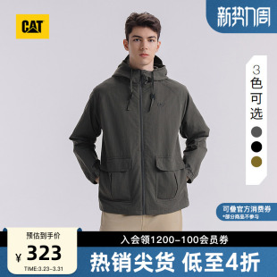 工装 CAT卡特春季 美式 经典 连帽百搭休闲轻薄夹克外套 男士