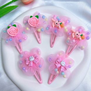 新款 儿童发夹小女孩夹蝴蝶小花发卡头花可爱公主刘海夹碎发夹发饰