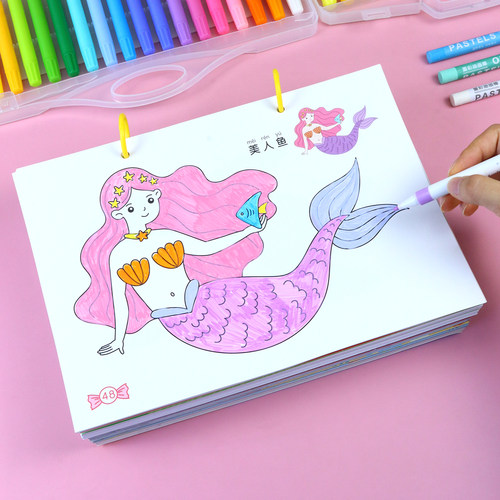 女孩马克笔涂鸦画画本
