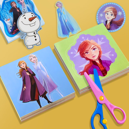 爱莎公主剪纸儿童手工diy