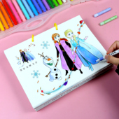 艾爱莎公主画画书冰雪奇缘儿童涂色本3 6岁女孩马克笔填色涂鸦画