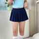 松紧腰低腰超短裙小个子辣妹白色半身女无内衬制服超美式 百褶裙