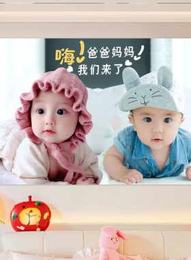 龙凤胎宝宝画报求子送子画墙贴