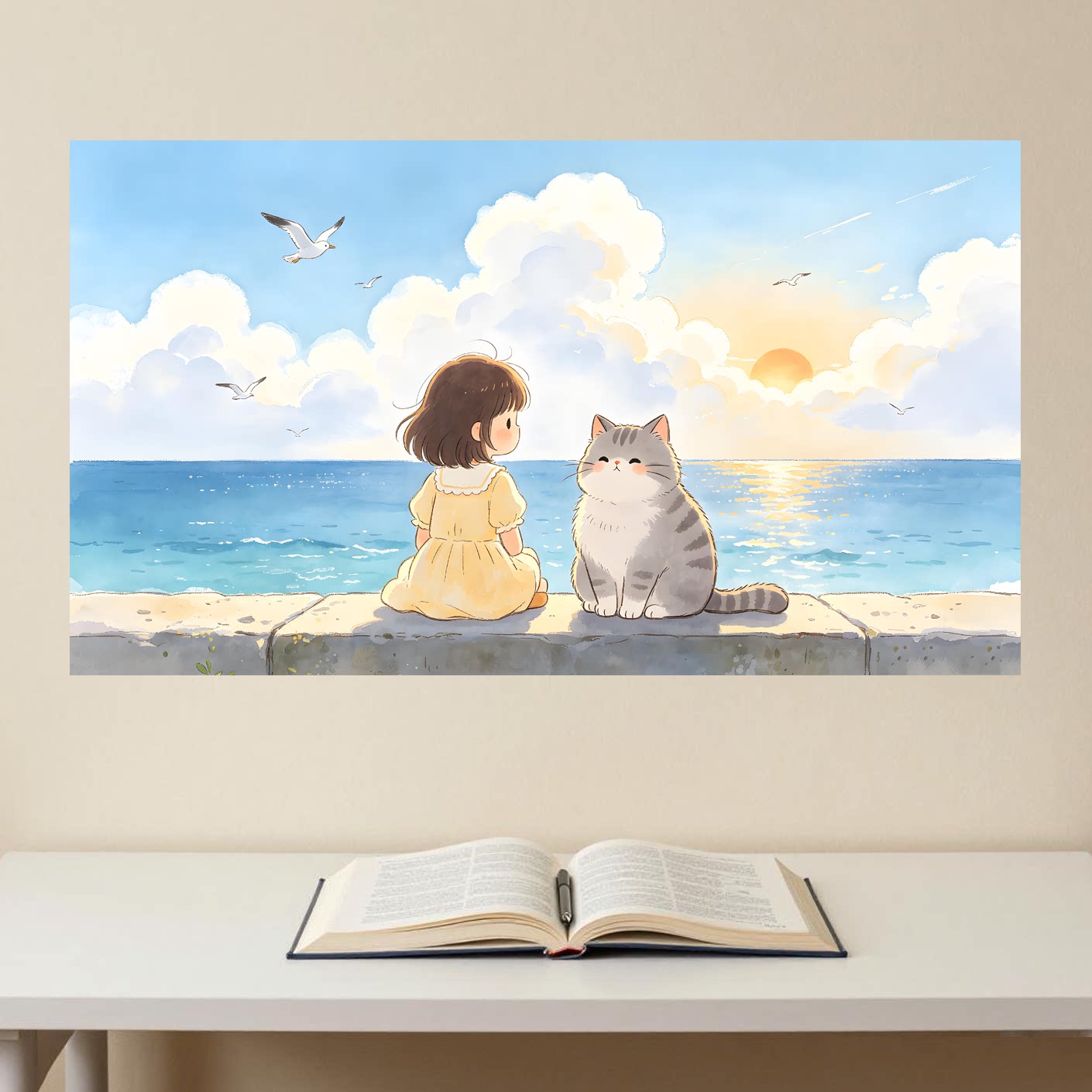 自粘墙贴画客厅宿舍动漫床头画