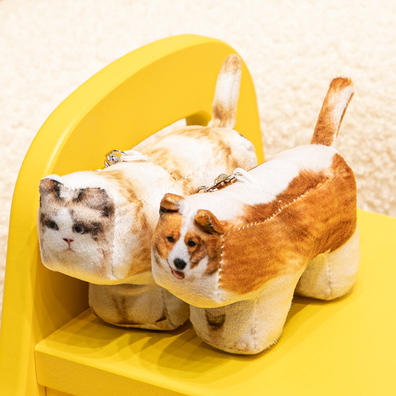 抽象方块猫猫狗狗毛绒挂件搞怪玩具挂饰包包装饰公仔玩偶创意礼品